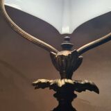 Bronze desk lamp late 19th century 1880 with opaline 48x20
