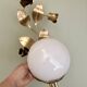 Vintage wall lamp in gold metal and white opaline