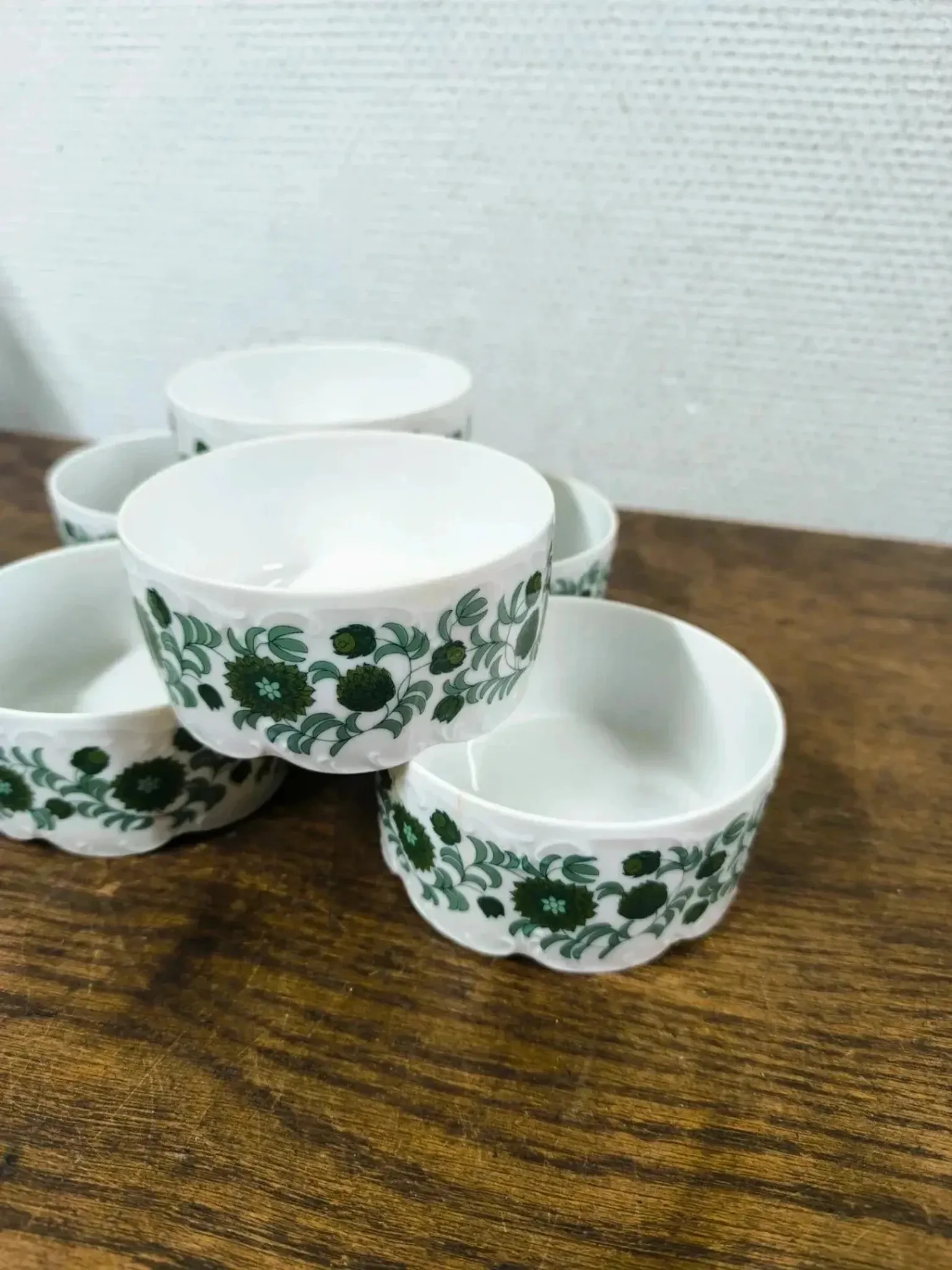 6 Rosenthal Monbijou ramekins with Giscard decoration, vintage porcelain.