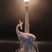 VERY RARE Biche LLADRO Spain Porcelain Table Lamp circa 1970