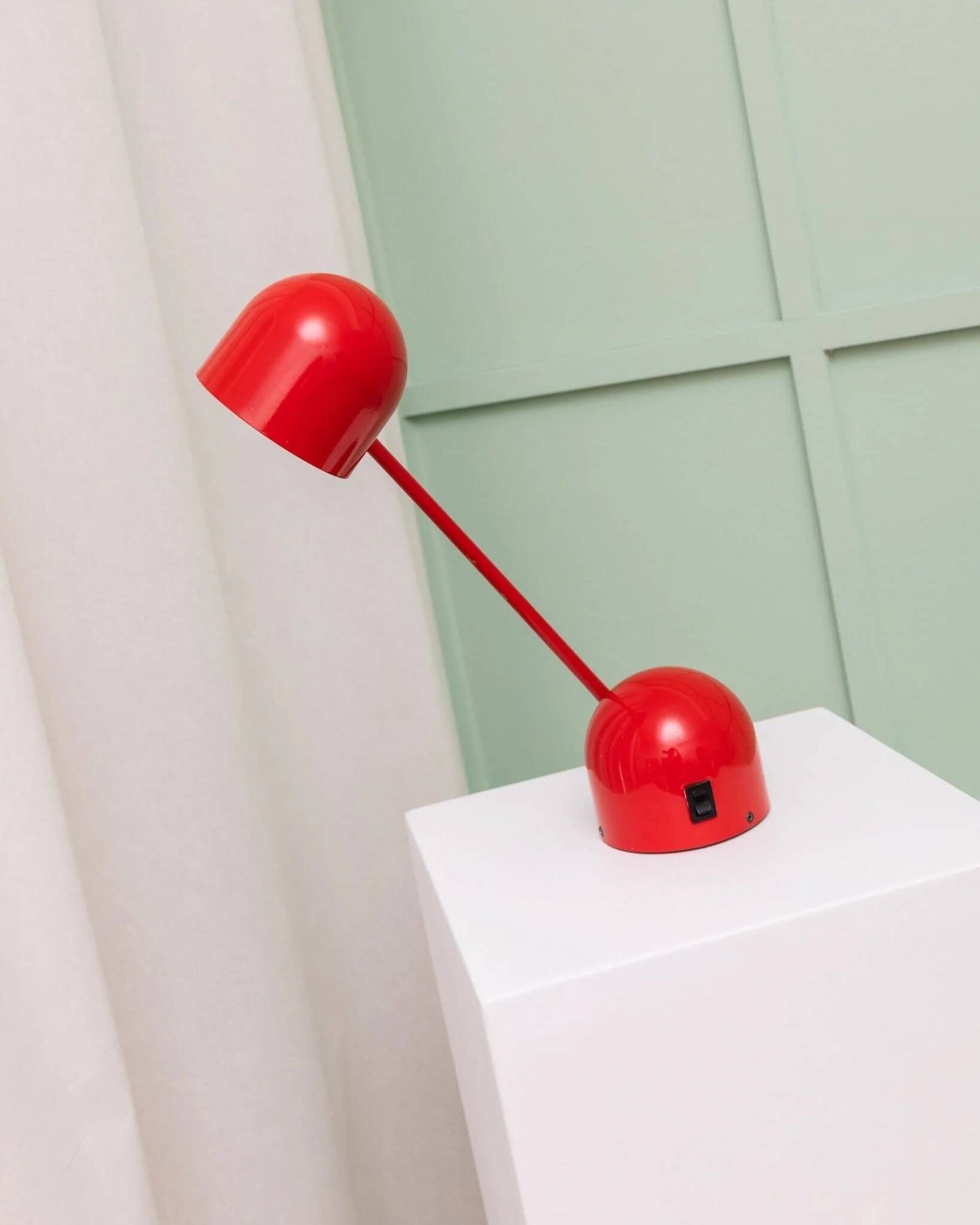 Red painted-metal desk lamp by Barbieri & Marianelli for Tronconi, 1980s Italian Memphis Postmodern design