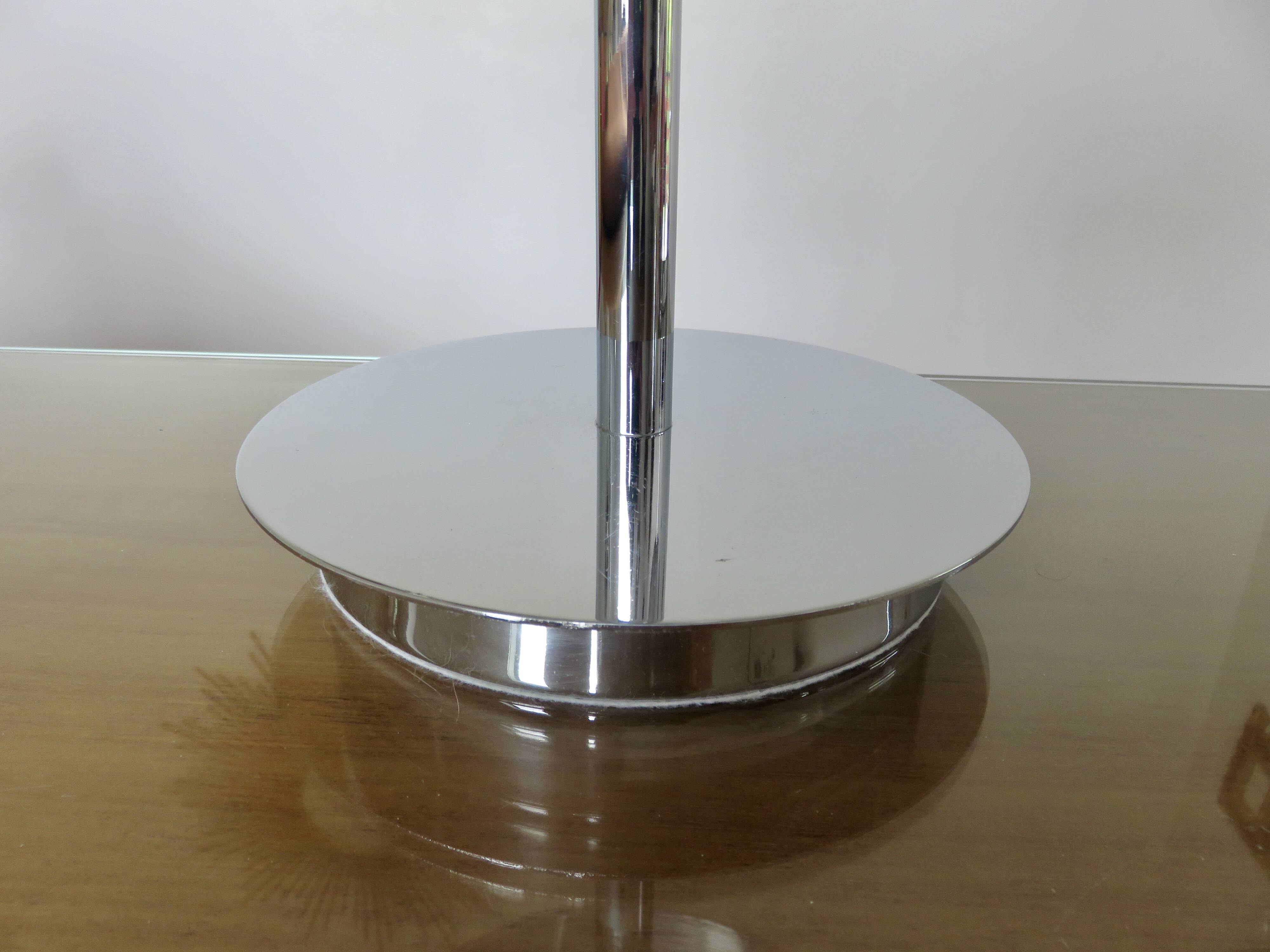 Pair of chrome-plated metal lamps with aluminum wire shades, 1990