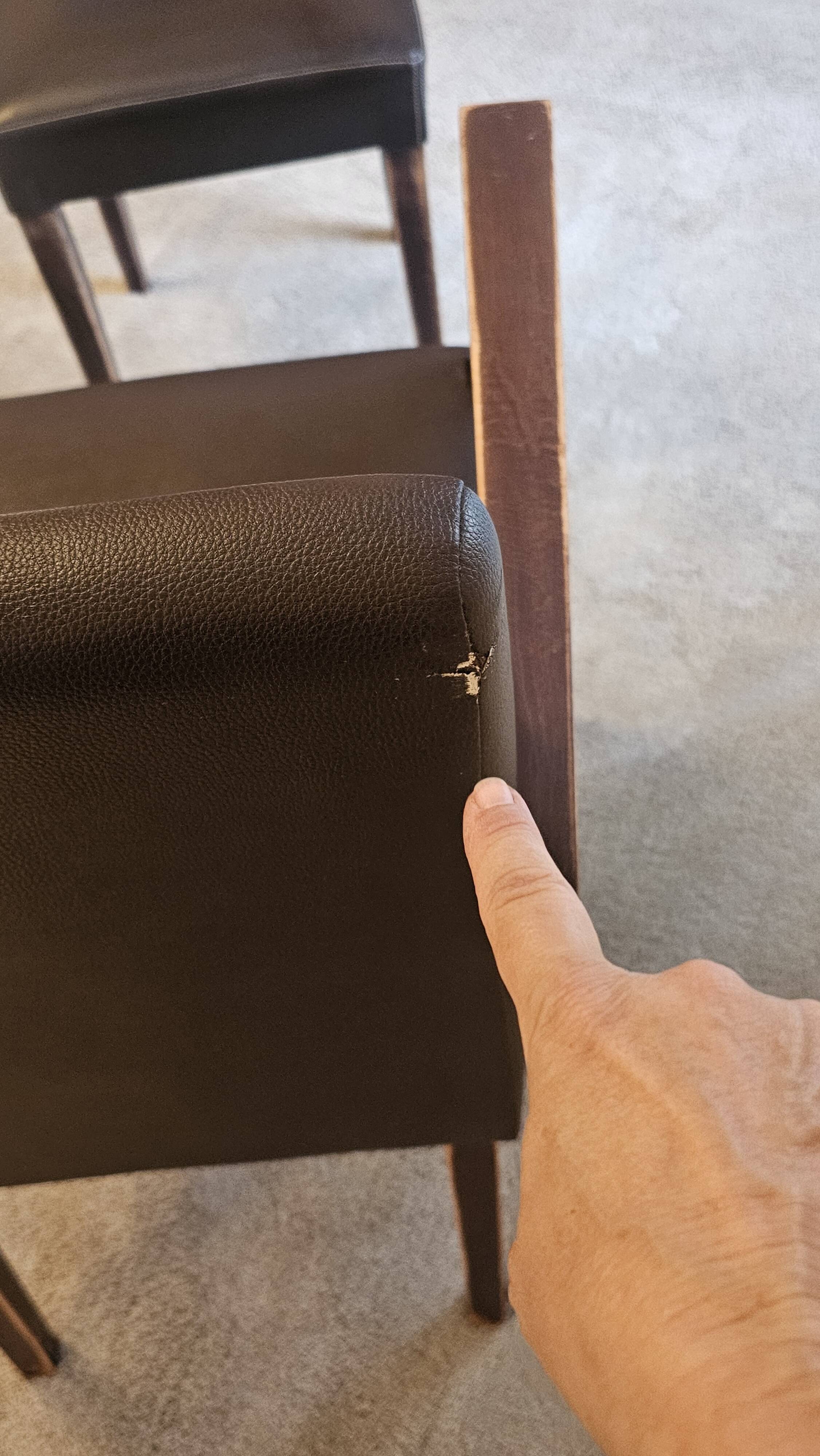 Armchair and faux leather footrest