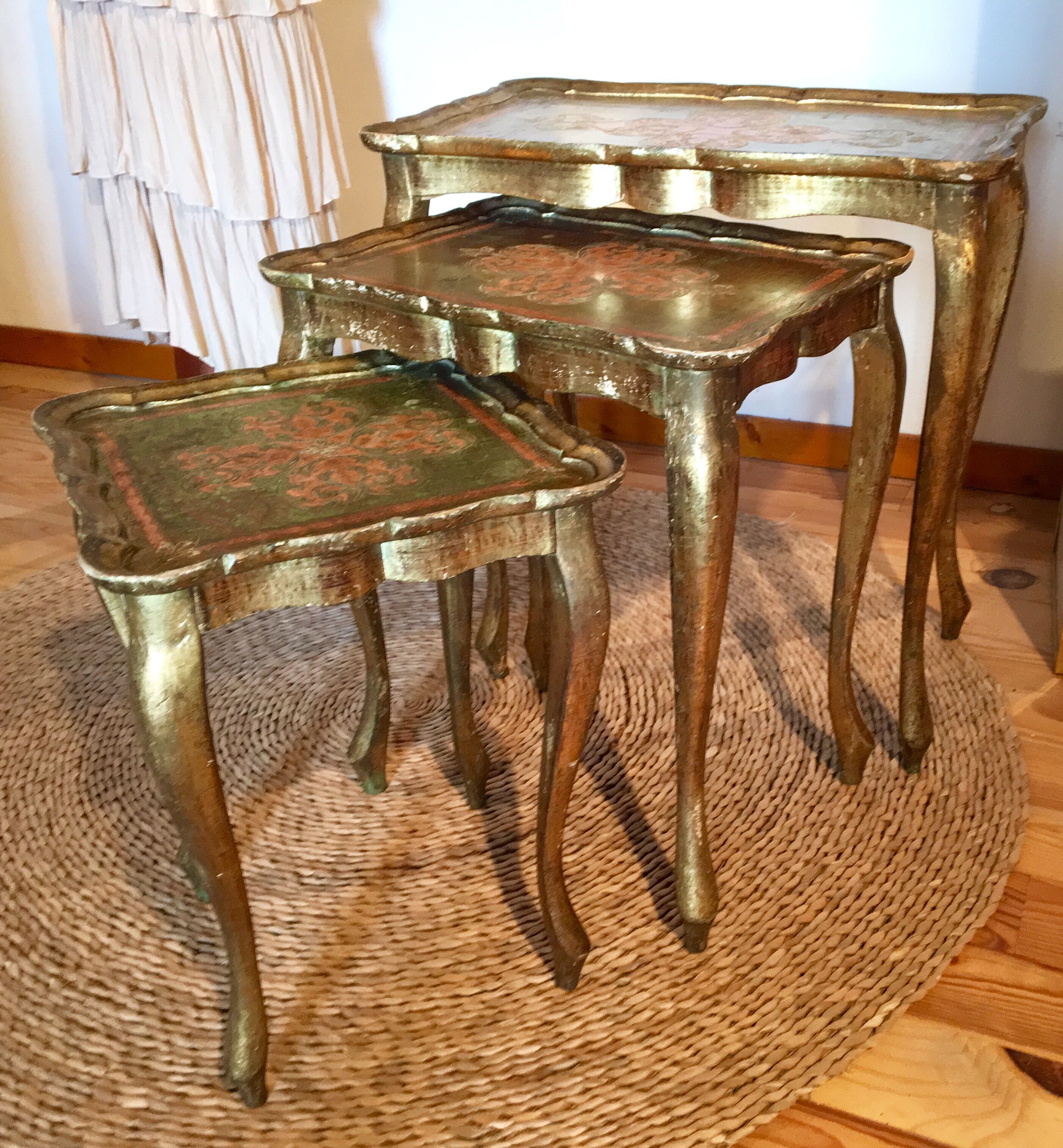Florentine pull-out tables, 50s/60s