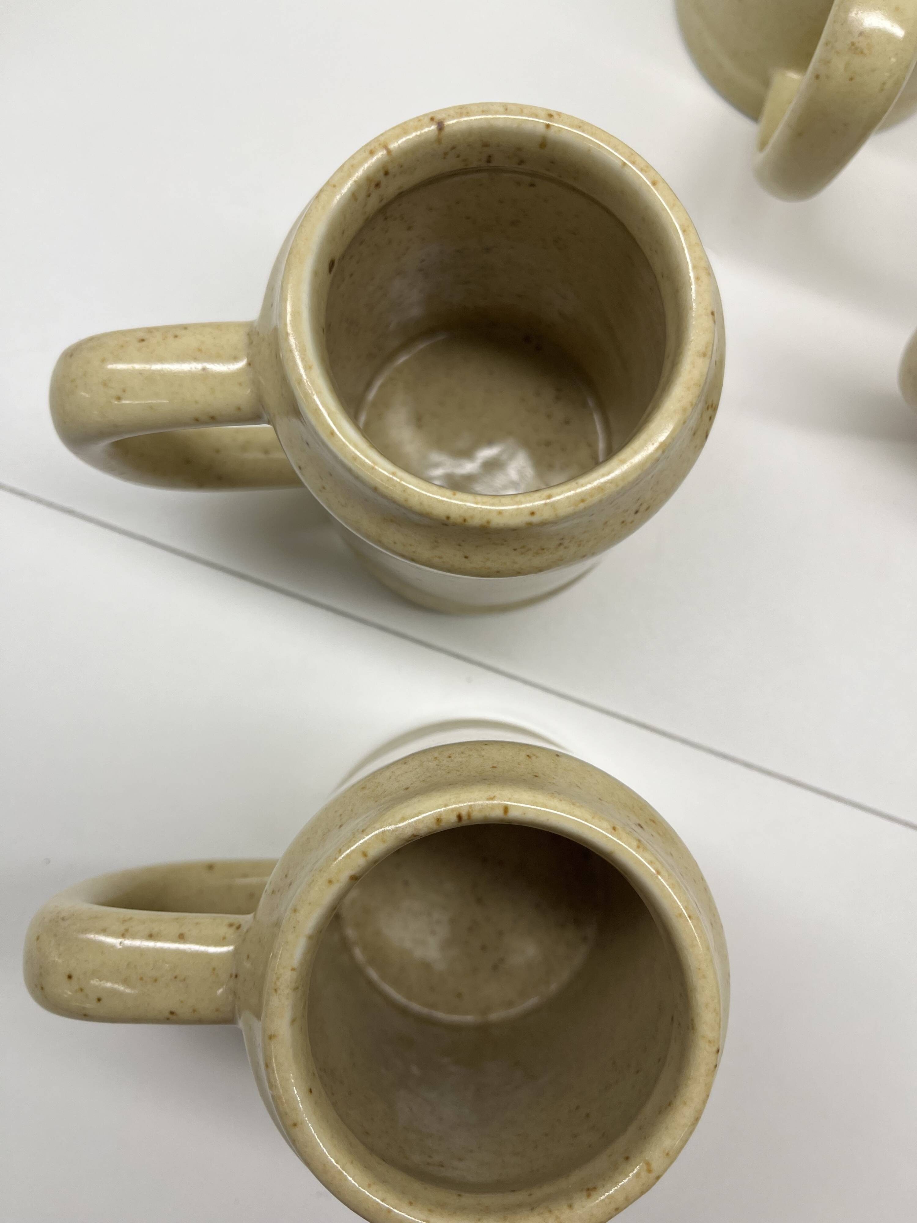 6 stoneware beer mugs