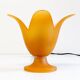 Lampe de table à fleurs en verre orange vintage