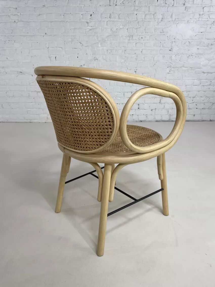 Fauteuil en rotin et cannage