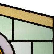 Art Deco Stained Glass Panel Depicting Early Football Scene, Belgium ca. 19