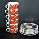 Lot 6 colorful bird cups acapulco by villeroy-boch vintage 1960-1970