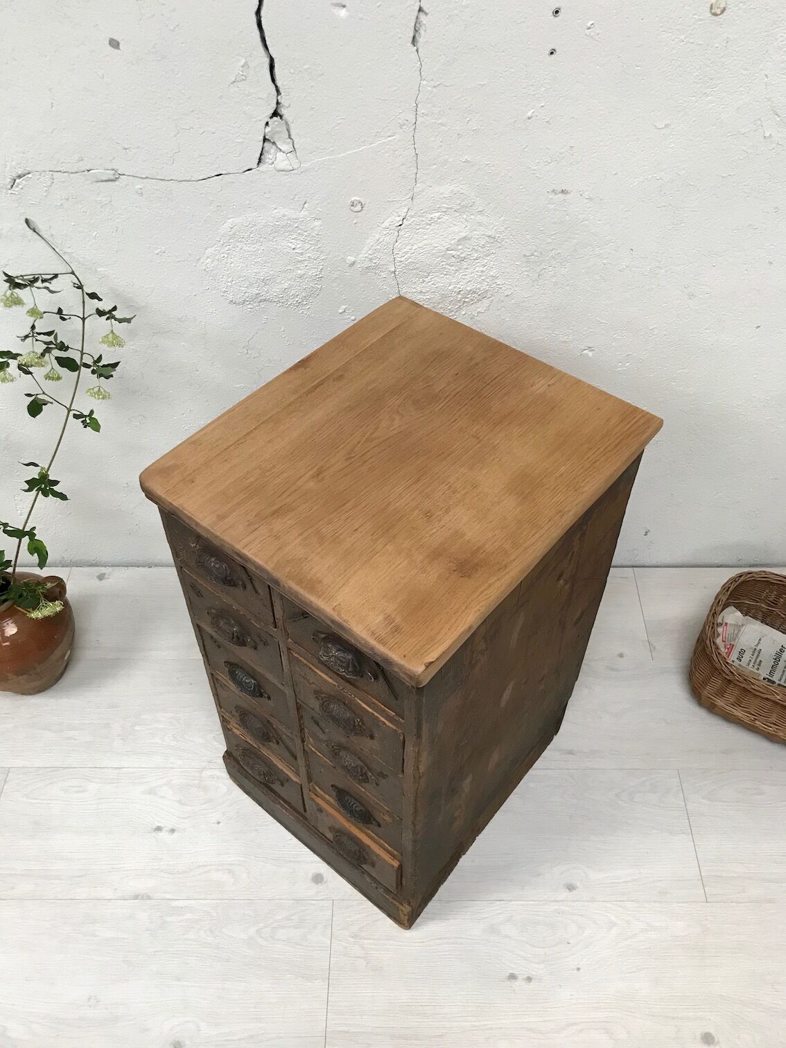 Wooden craft furniture with 10 drawers