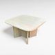 Square Travertine Coffee Table with Rounded Corners, Italy, 1970s