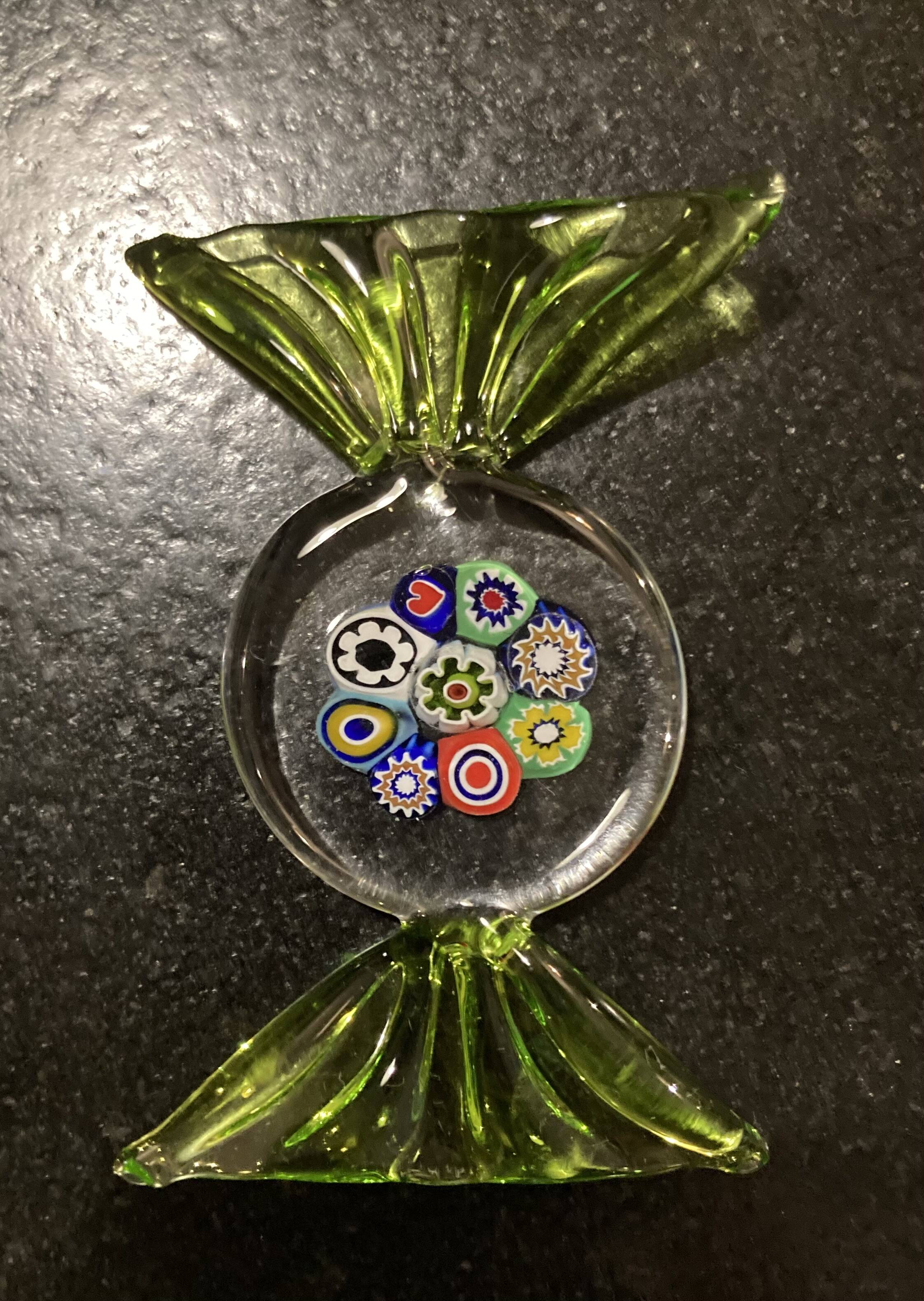 Set of Murano glass candy shaped knife holders