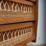 Commode rotin vintage