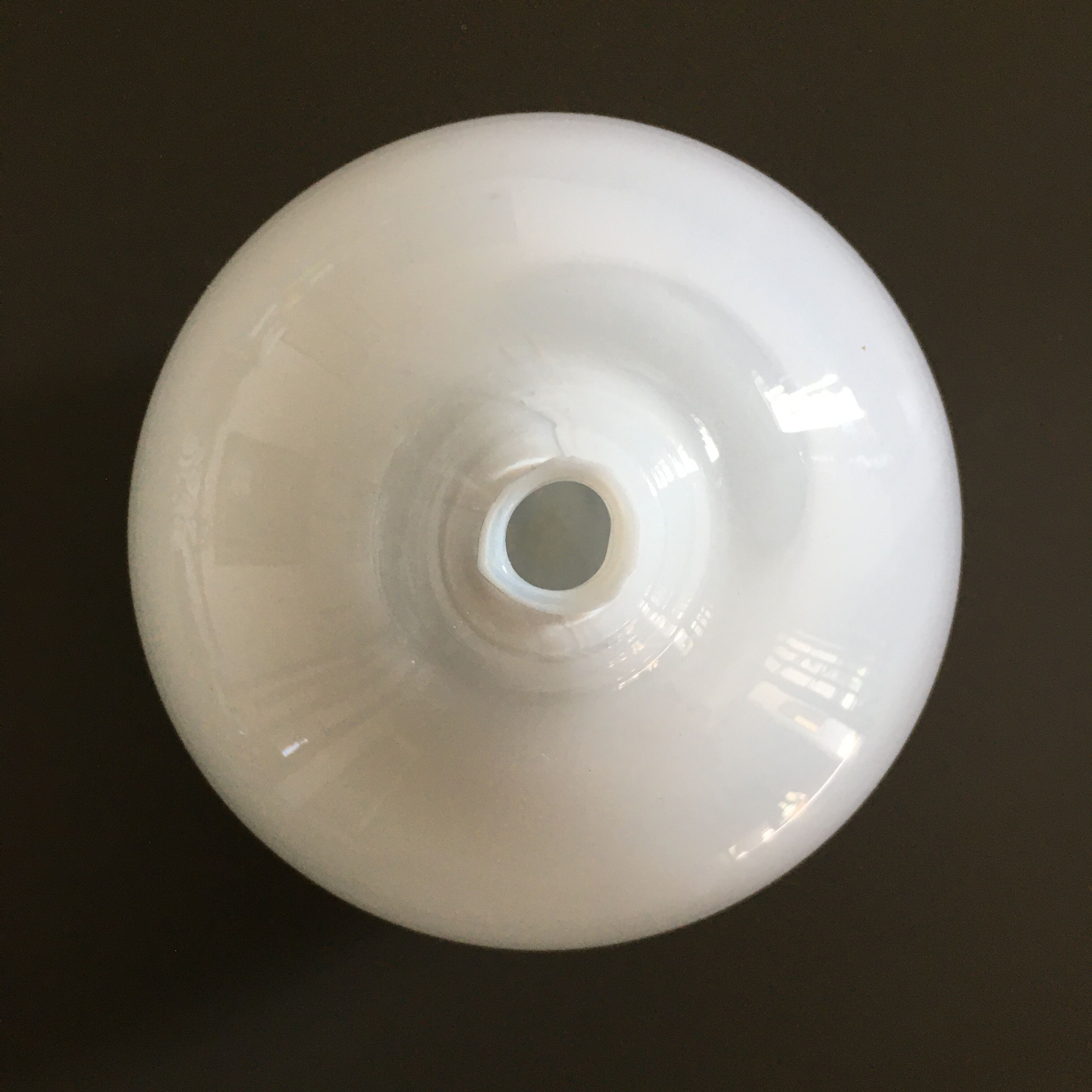 White opaline drop vase