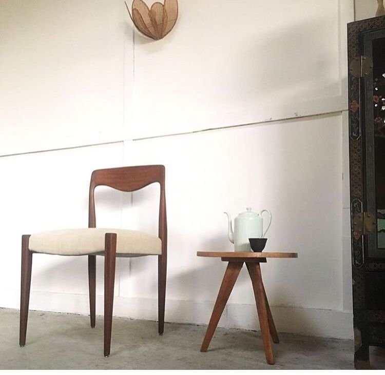 Chaise scandinave teck et lin
