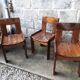 Set of 6 varnished pine chairs
