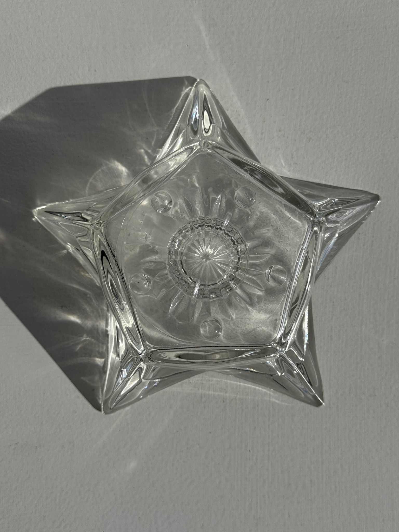 Bougeoir étoile en verre vintage D13