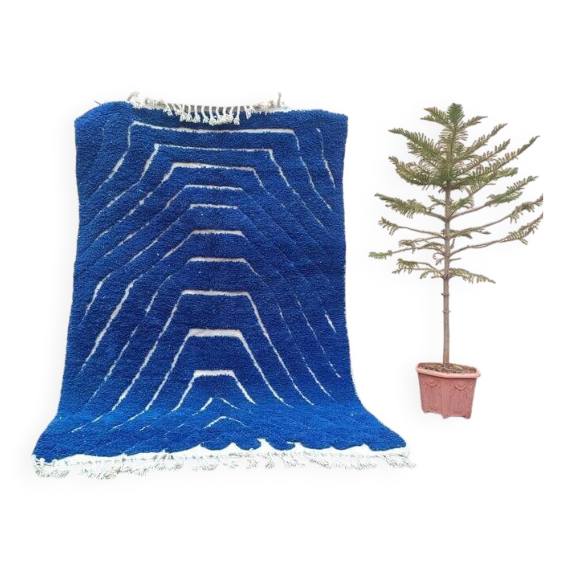 Tapis berbère beni ouraine sur commande traditionnelle taille 150/250 cm