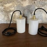 Pair of opaline lamps