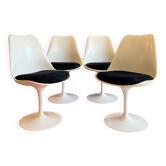 Series of 4 Tulip chairs by Eero Saarinen.  Knoll International