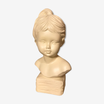 Buste sculpture fille enfant plâtre