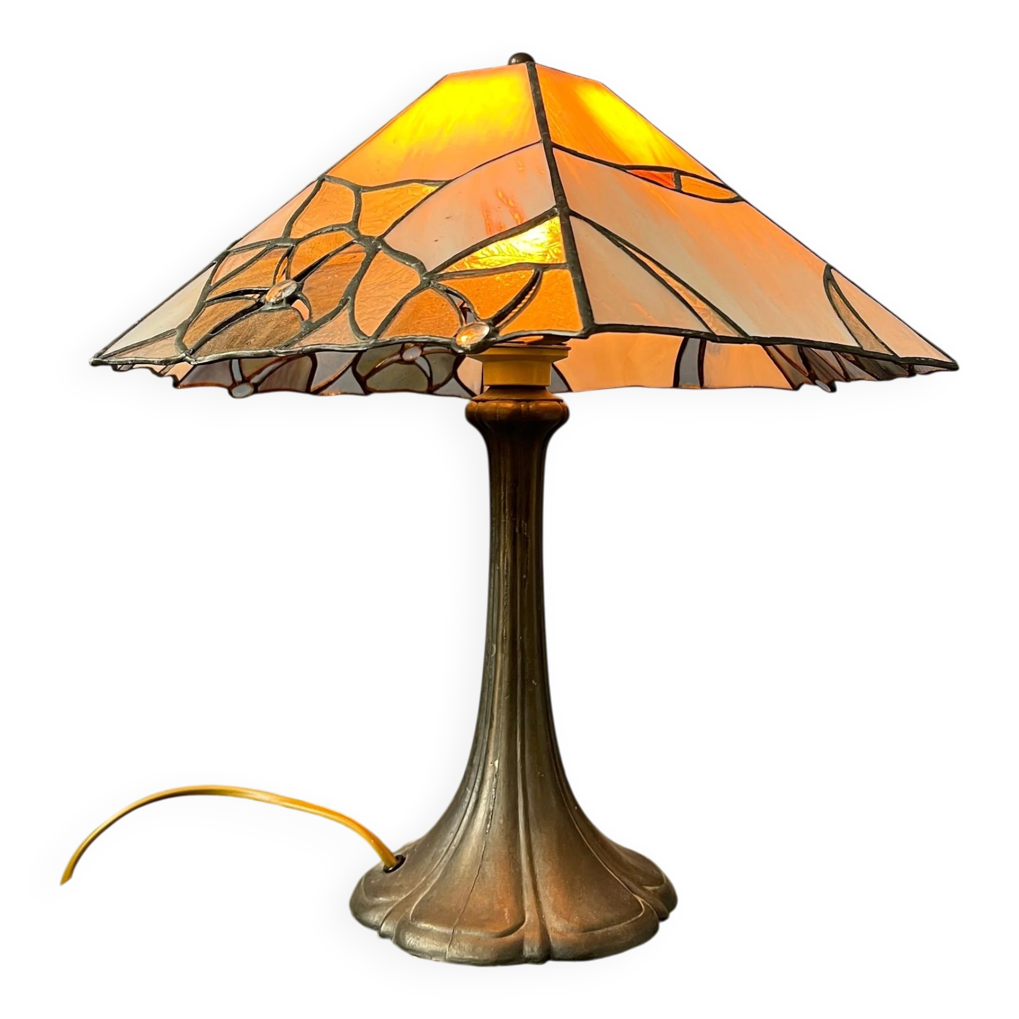 Art Deco stained glass table lamp