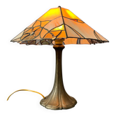 Lampe de table Art déco colorée en vitrail