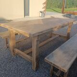Table et bancs de ferme