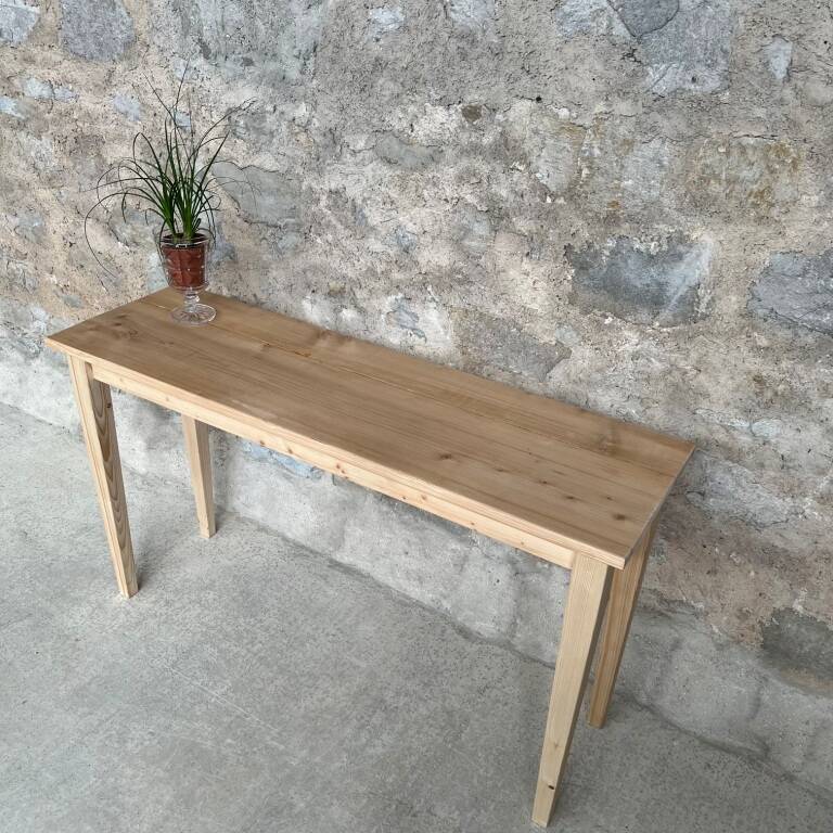 Superbe console fine, table d'appoint en bois Design Vintage pieds fuseaux décoration rare
