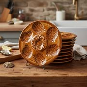 Set of 9 Sarreguemines earthenware oyster plates