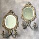 Pair of mirror sconces with bronze candlesticks from the 19th century.