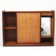 Arne Wahl Iversen Miroir Mural & Cabinet Étagère, Teck & Cane pour Brenderup Danemark