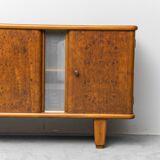 Vintage walnut burl sideboard with decorative inserts, 1940s