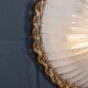 Vintage 20thc set of three frosted glass & brass wall lights, murano c.1980