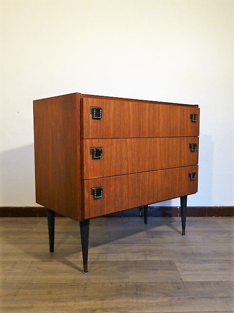 sab dresser in teck laiton and cuir 1960