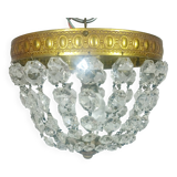 1-light bronze and crystal ceiling light