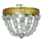 1-light bronze and crystal ceiling light