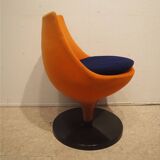 Pierre Guariche armchair "in orange fabric by Meurop Belgium 1960 Vintage