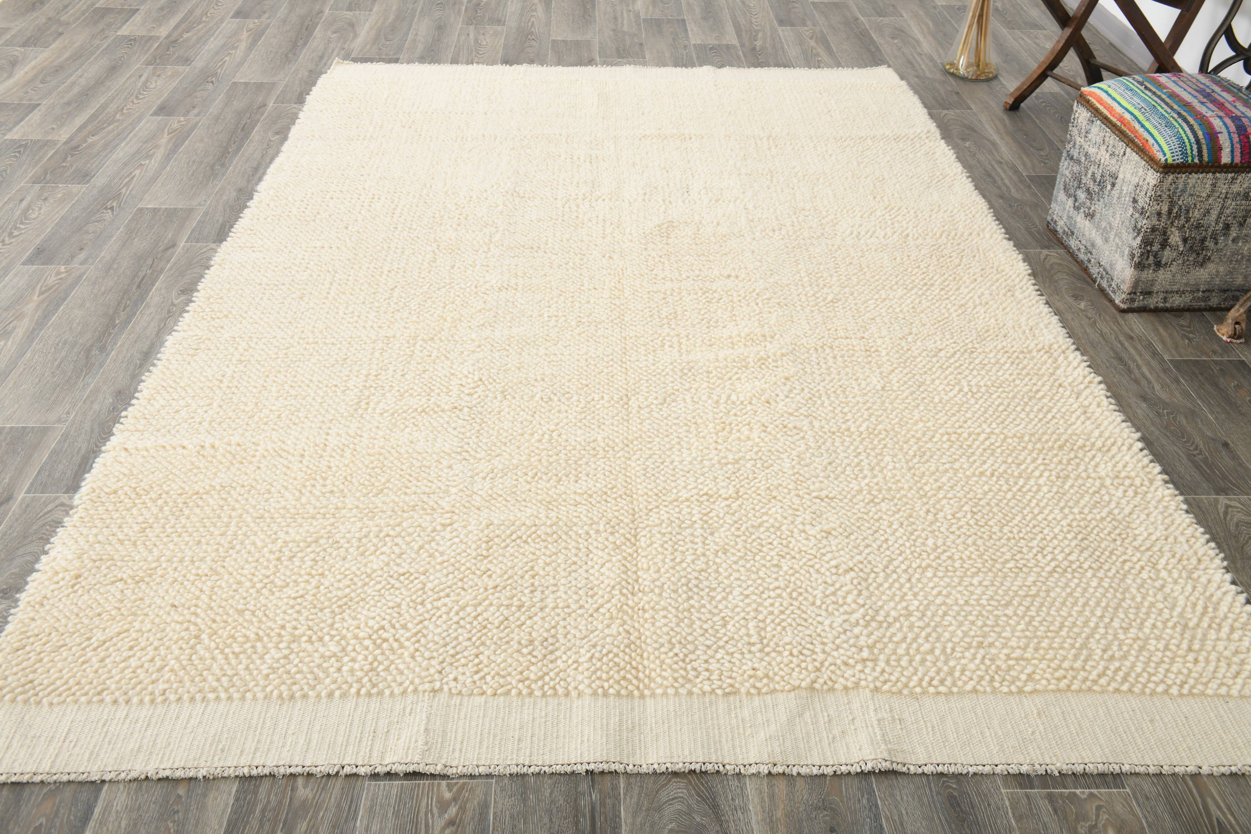 Super Soft Beige & Cream Modern Kilim Rug, 188x298Cm