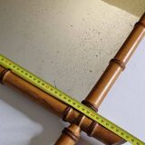 Turned wooden mirror in imitation of bamboo, mid-century, 54 cm x 67 cm