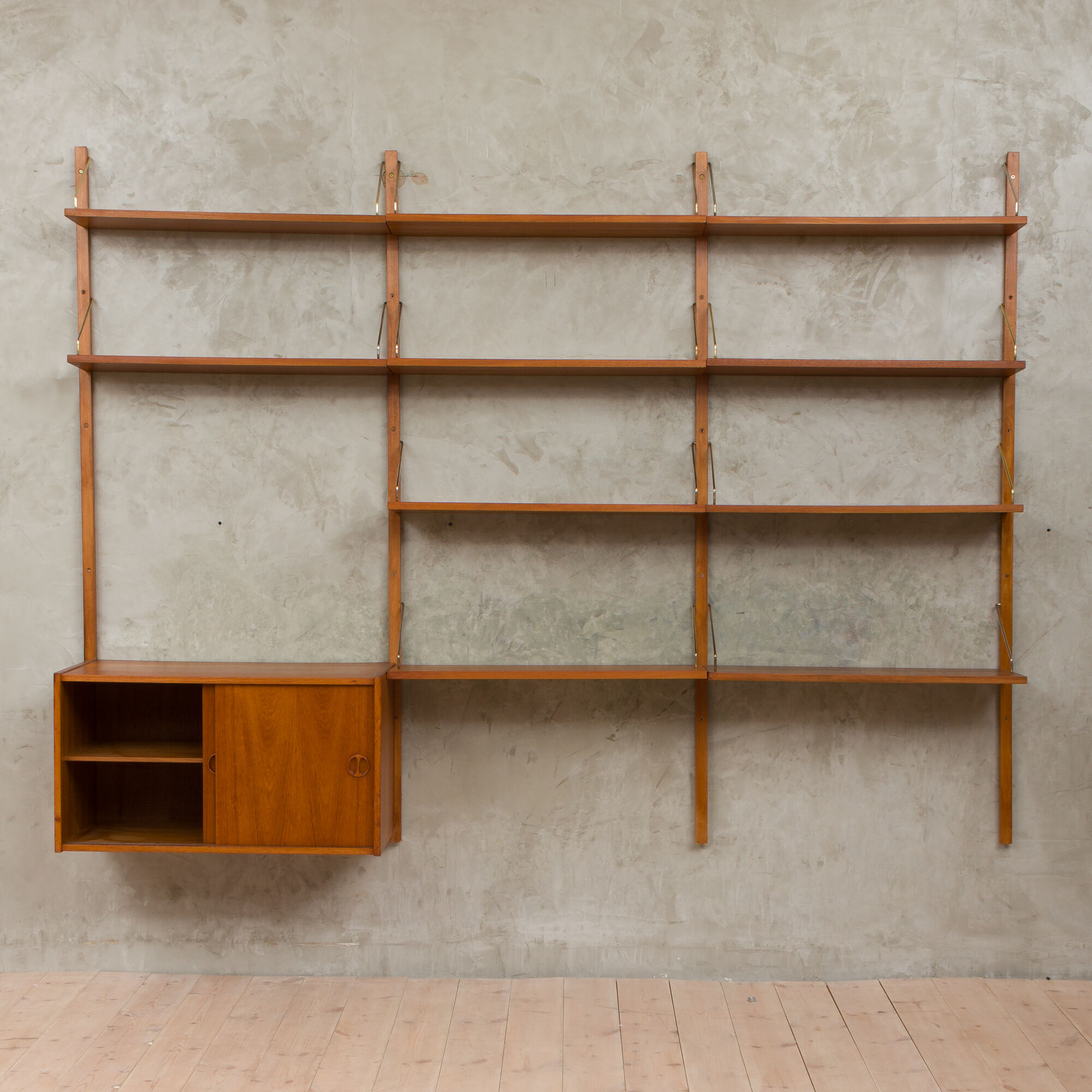 Poul Cadovius teak wall unit, Denmark, 60s