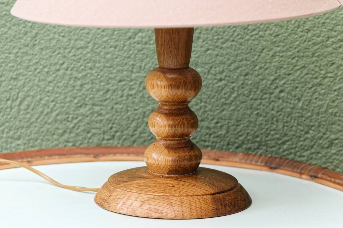 Bedside lamp, turned wood