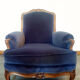 Paire de fauteuils bergères en velour bleu