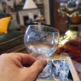 8 cut-glass balloon glasses – 1960s