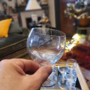 8 cut-glass balloon glasses – 1960s