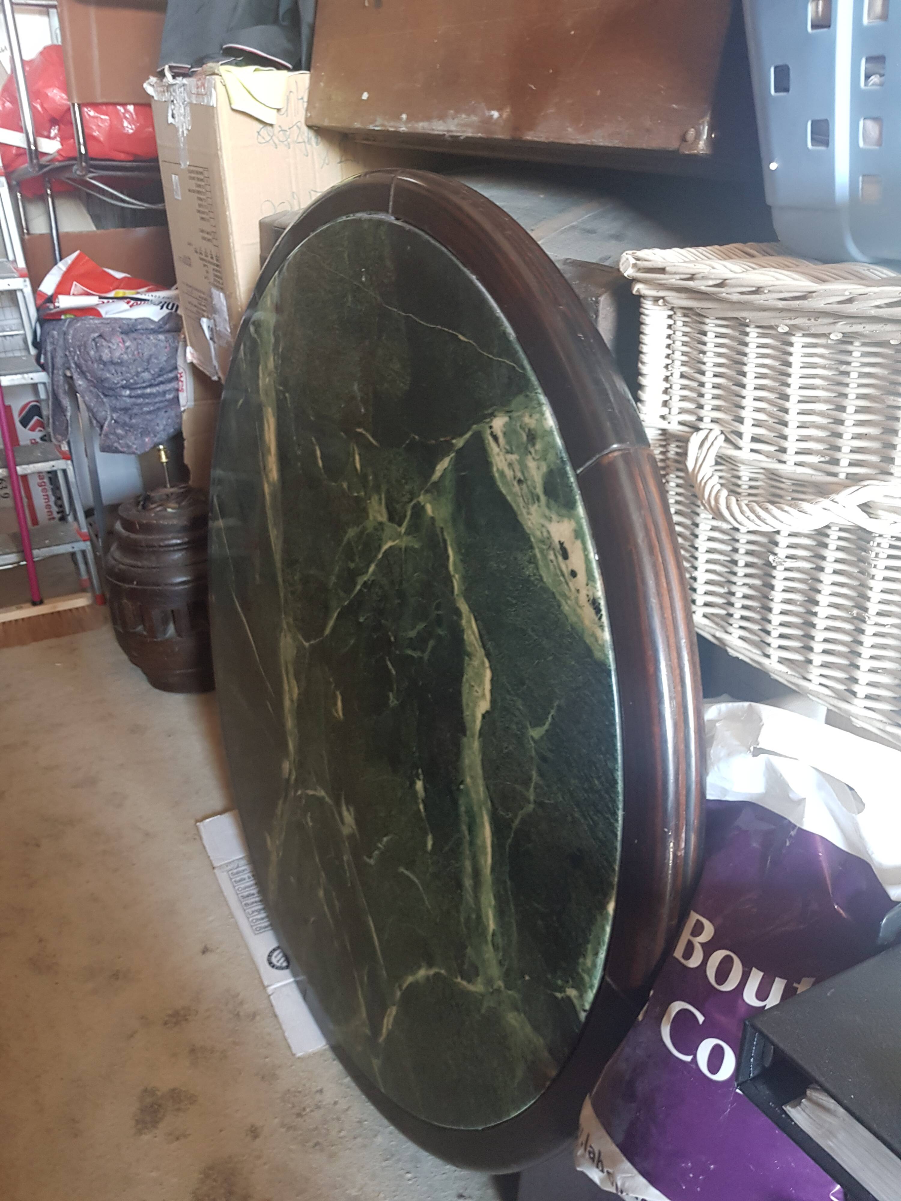 Marble and macassar dining table 1970 France