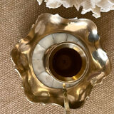 Bougeoirs en laiton et nacre