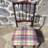 Set of 6 chairs in lacquered wood and fabric