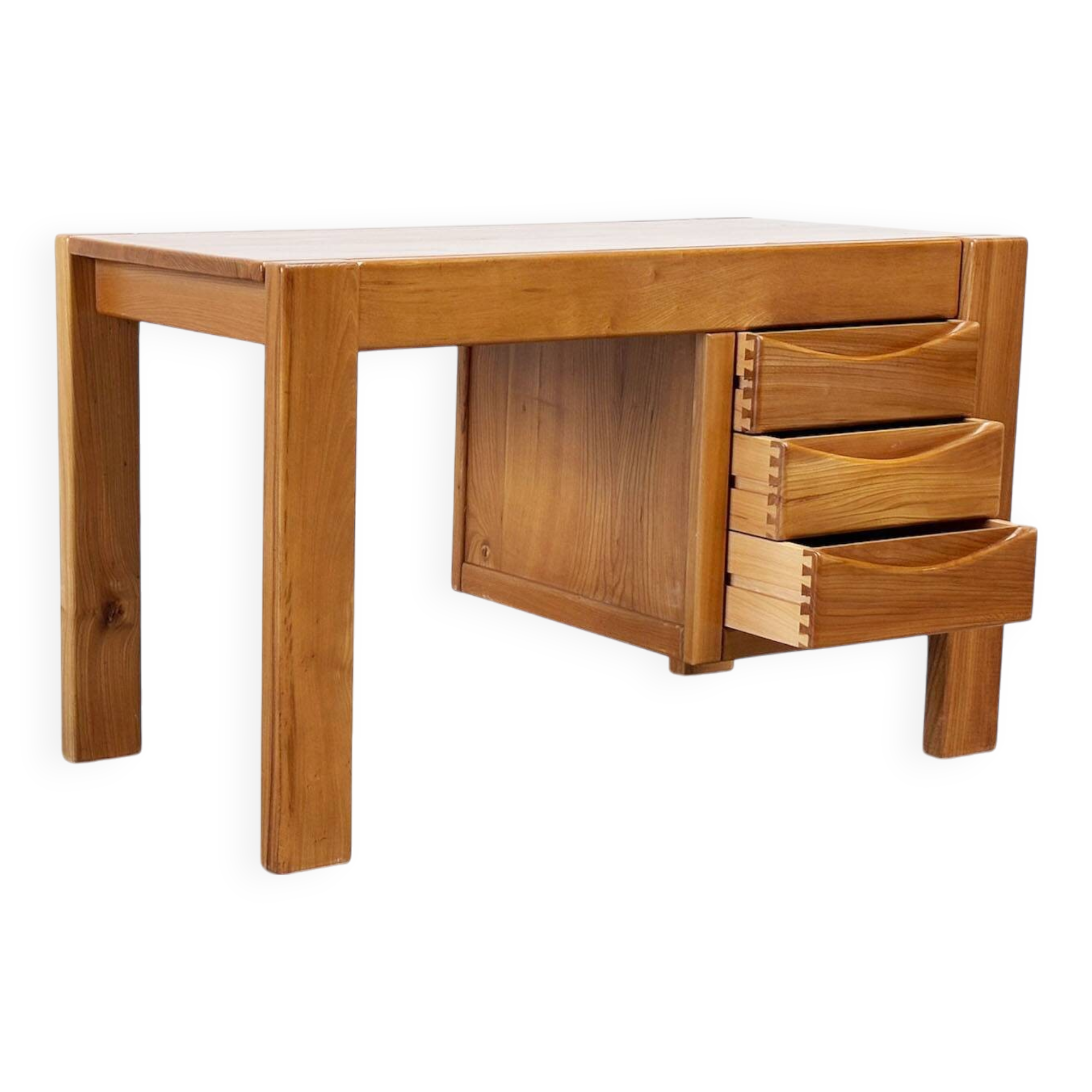 Solid elm desk by Roland Haeusler for Maison Regain