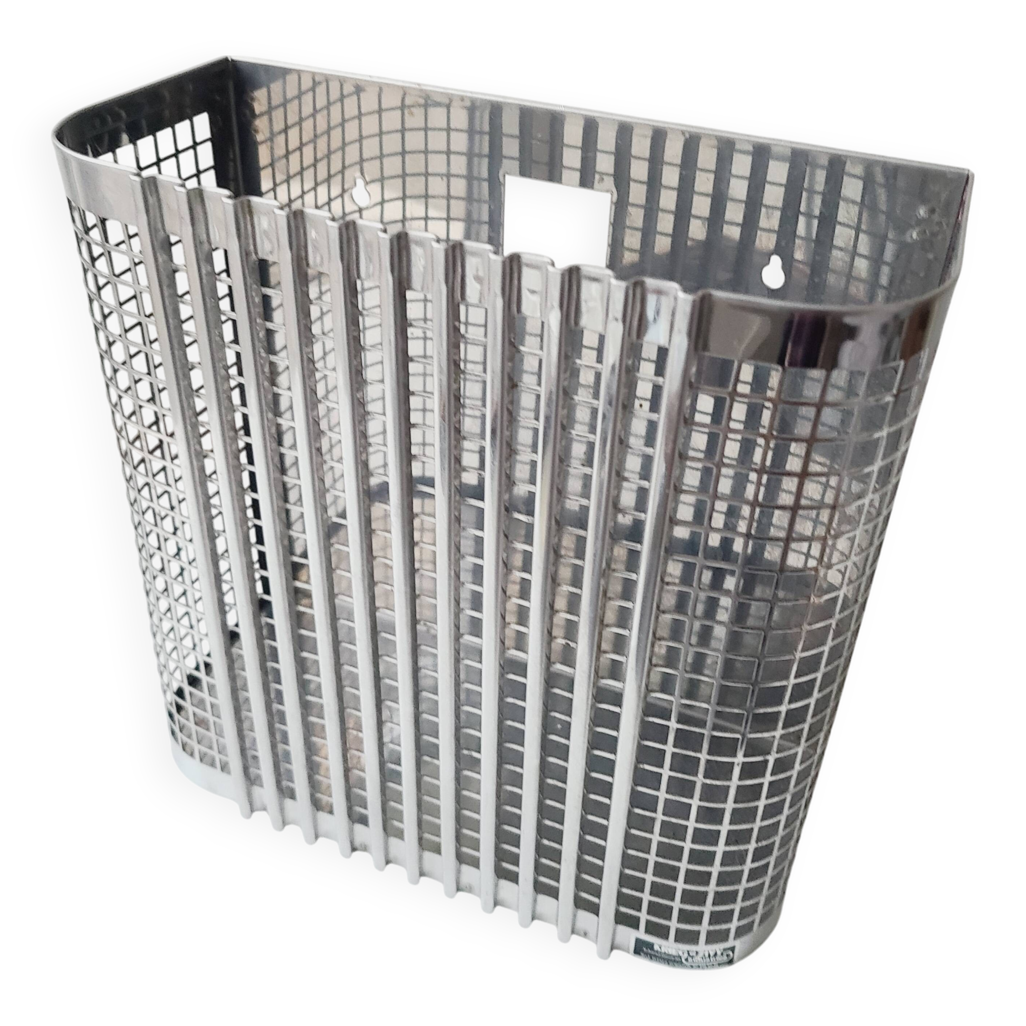 Corbeille murale industrielle en inox